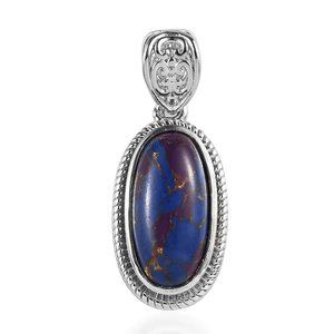 Mojave Purple Turquoise Fancy Pendant in Platinum Over Copper w/ Magnet 4.60ctw